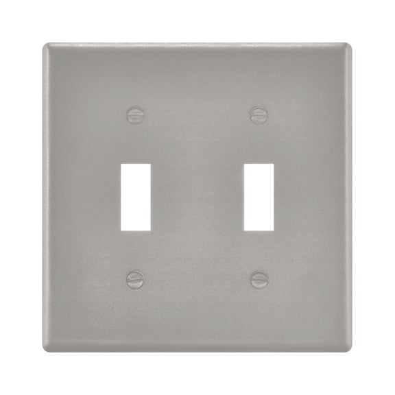 2 Gang Light Switch Cover Plate Grey Wall Plate Decorate Electrical Outlet Cover Plates 4.56”x4.48”
