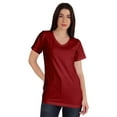 thumbnail image 1 of Inkmeso Basic V-neck Jersey T-shirt Short Sleeve Long Length Tee Workout Top For Womens, 1 of 8
