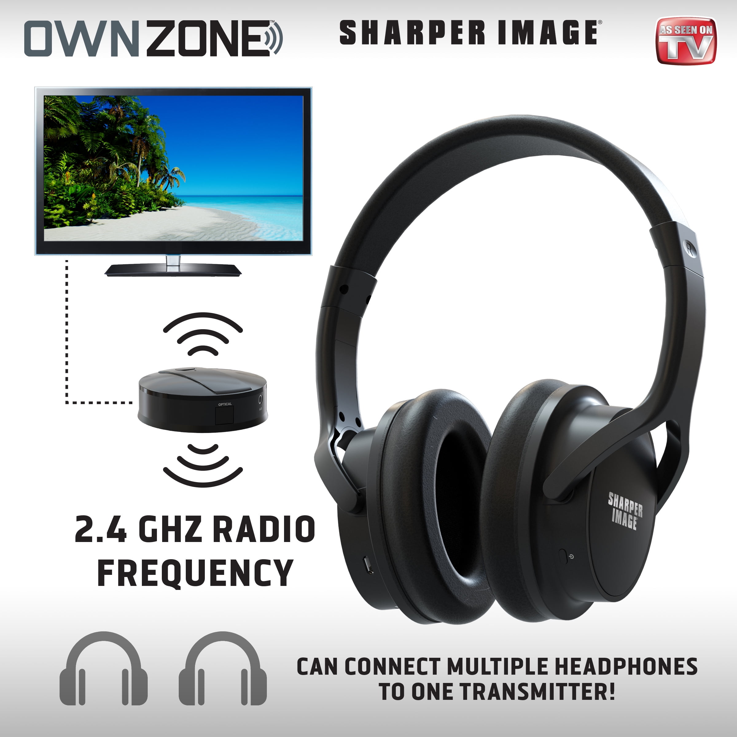 Sharper image tv wireless headphones stores hot sale