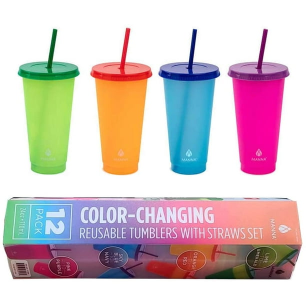Manna Color Changing Plastic Tumblers, Set of 12