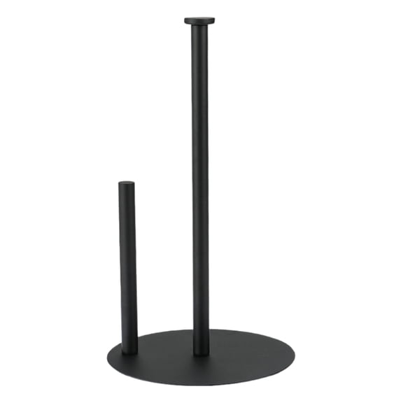 Vertical Tissue Holder Paper Towel Stand with Anti-Slip Weighted Base Kitchen Countertop Freestanding Paper Towel Rack,Black