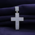 thumbnail image 4 of Cross Pendant for Men 0.80 Cttw Round Lab Grown Diamond Dangling Crucifix Pendant in 14K White Gold Over Sterling Silver Christian Jewelry for Him, 4 of 6