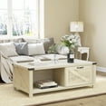 thumbnail image 2 of HOMCOM Farmhouse Coffee Table with Drawer and Storage Shelf for Living Room, 2 of 10