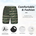 thumbnail image 5 of Balery Jungle Green Camo USA Flag Mens Swim Trunks Swim Shorts for Men Quick Dry Inseam Beach Shorts with Compression Liner Pocket-XX-Large, 5 of 9