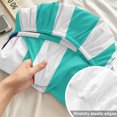 thumbnail image 4 of King Size Fitted Sheet Set - Anchor Turquoise 3 Piece Bedding Sets 16" Deep Pocket Fitted Sheet with 2 Pillowcases, Modern Navy Blue White Striped Nautical Brushed Microfiber Hotel Luxury Bed Sheets, 4 of 9