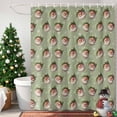 thumbnail image 4 of Shower Curtain 72"W x 78"L Western Christmas Santa Claus Snowflake Sage Green Fabric Shower Curtains Set with Hooks Water Repellent Bathroom Curtains Machine Washable Bathroom Accessories, 4 of 9