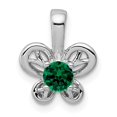 thumbnail image 1 of 925 Sterling Silver Created Emerald Necklace Charm Pendant Birthstone May, 1 of 8