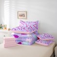 thumbnail image 5 of Manfei Dreamy Love Heart Bedding Comforter Set 7-Piece for Kids, Purple King Bedding Sets, Cartoon Princess Theme Reversible Bed Sheets, Breathable Home Decor, 5 of 7