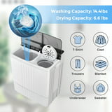 Costway 21 LBS Portable Compact Mini Twin Tub Washing Machine Drain ...