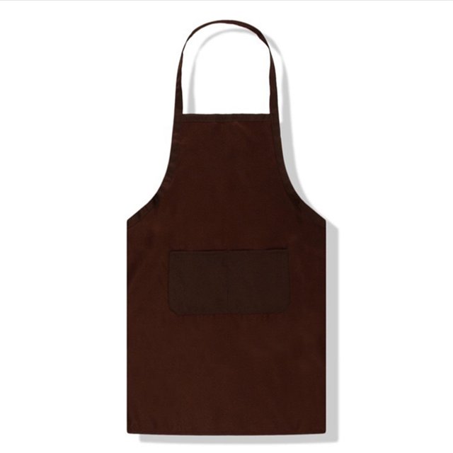 Graflsoa Stylish Korean Sleeveless Waterproof Apron with Adjustable Neck Tie and Front Pockets, Coffee Color