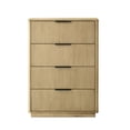thumbnail image 2 of Noe Celia 51 Inch Tall Dresser Chest, 4 Drawer, Black Handles, Rubberwood, 2 of 6