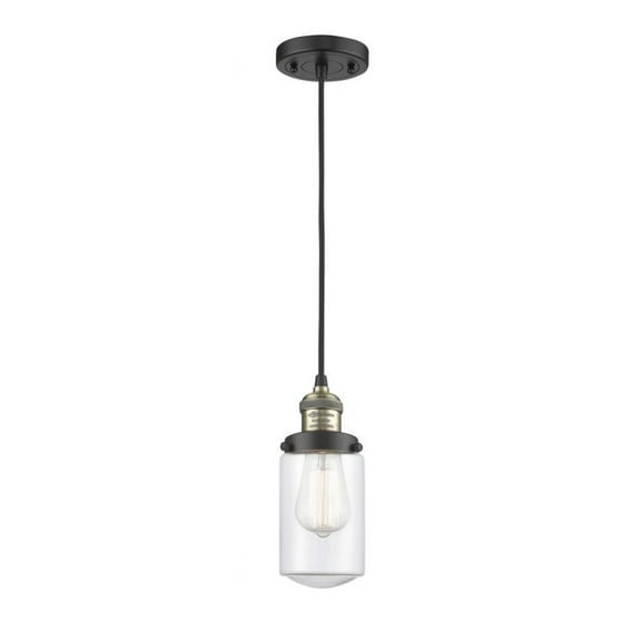 Innovations 201C-BAB-G312-LED Dover 1 Light Mini Pendant part of the Franklin Restoration Collection, Black Antique Brass