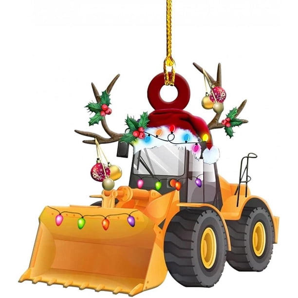 Navidad Decoración De Madera Camión Barco De Vapor Excavadora Camión De Bomberos Jeep Colgante Colgante Para Vacaciones Familiares Regalo De Fiesta De Navidad sonducket HA040840-10