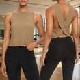thumbnail image 4 of Tqcoqu Womens Open Back Workout Shirts Cropped Yoga Tank Tops Backless Athletic Clothes,Khaki Women's S-XXL, 4 of 8