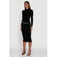 thumbnail image 3 of Womens Long Sleeve Mock Neck Midi Dress, 3 of 4