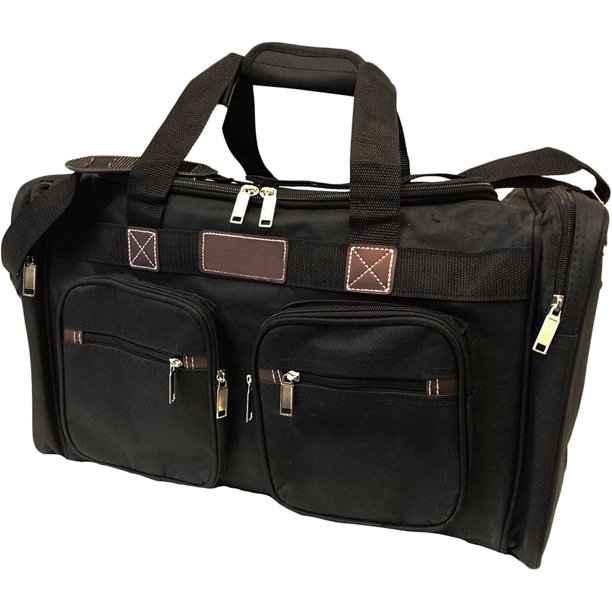 22" Carry On Plane Duffel Bag w/ Shoulder Strap (Black)
