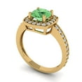 thumbnail image 2 of Halo Engagement Ring for Women - 1.335ct Simulated Green Diamond in 18K Yellow Gold Promise Ring, 2 of 6