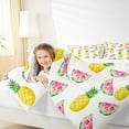 thumbnail image 4 of Manfei Pineapple Fruit Full Size Comforter Sets, Kawaii Cartoon Watermelon Bedding Comforter Set, Teen Boy Girl Kid Reversible Bedding Sets, Breathable Home Decor, 3pcs, 4 of 8