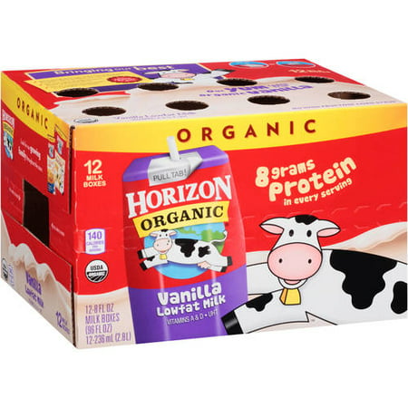 Horizon Organic Vanilla 1% Lowfat Milk, 8 fl oz, 12