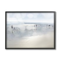 Stupell Industries Summertime Beach Bokeh Effect Sandy Shore Horizon Framed Wall Art, 20 x 16, Design by Chamira Young