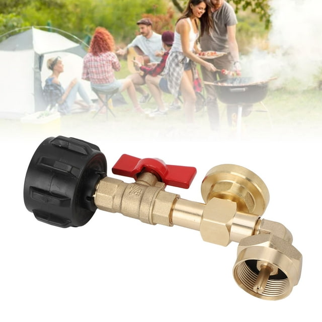 Gas Refill Adapter, Gas Refill Elbow Adapter Portable for 1 Pound Bottles