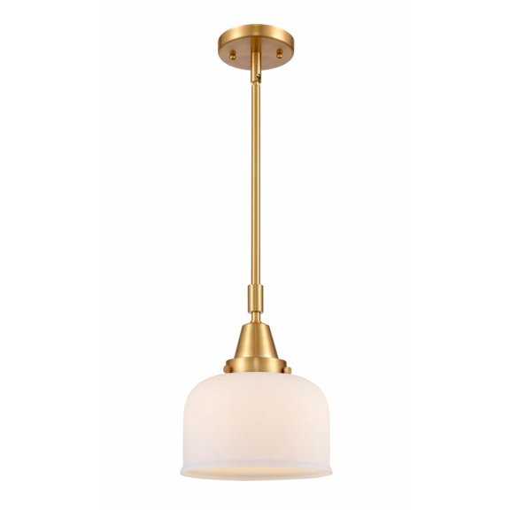 447-1S-SG-G71 Innovations Lighting Bell - 1 Light Stem Hung Mini Pendant In Industrial Style-11.13 Inches Tall and 8 Inches Wide-Satin Gold