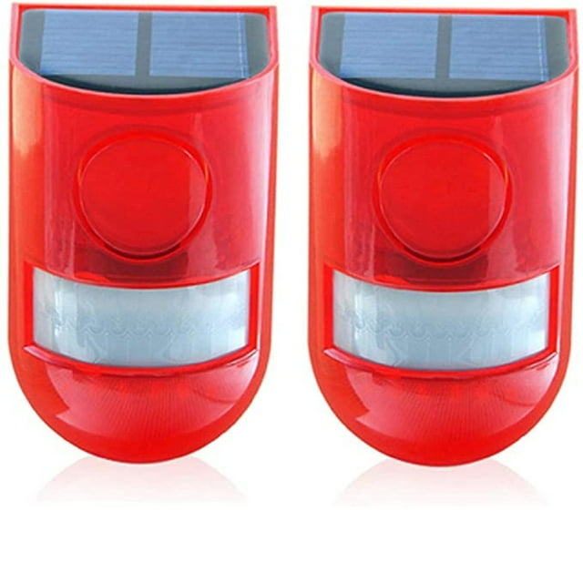 Solar Powered Sound Alarm Strobe Light, IP65 Waterproof Solar Light with Motion Sensor | Strobe Alarm Outdoor Alarm Siren Home Security System for Home Villa Farm Hacienda Apartment Outdoor