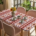 thumbnail image 3 of Red Orange Southwest Table Cloths for 6 Foot Rectangle Tables, Aztec Boho Ethnic Geometric Art Patio Waterproof Elastic Fitted Tablecloths, Washable Rectangular Table Cover for Camping, 3 of 8