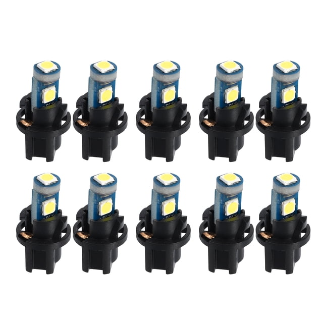 Bombillas LED T5 Universal, DC 12V 3030 3SMD, Luz Blanco, para Tablero de Instrumentos de Coche, 1 Juego (10 Piezas)