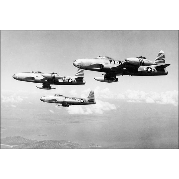 24"x36" Gallery Poster, Lockheed F-80C Shooting Star 8th Fighter Bomber Wing korea 1952