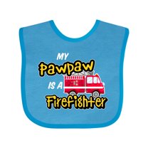 Inktastic My Pawpaw is a Firefighter with Fire Truck Boys or Girls Baby Bib
