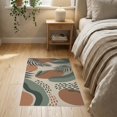 thumbnail image 3 of ODIKA 2'x3' Sage Green Desert Palm Frond Washable Throw Rug Contemporary Tropical Leaf Motif With Flowing Shapes And Textured Non-Slip, Low Profile, Flatwoven, Easy Care for Hallway, Study Room, 3 of 7