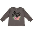 thumbnail image 3 of Inktastic Flower Girl Hand Lettering with Flowers Illustration Girls Long Sleeve Toddler T-Shirt, 3 of 5