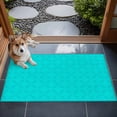 thumbnail image 4 of 2x3 Door Mat Rug, Turquoise Plaid Non-Skid Rubber Backing Large Rectangle Rugs - Living Room Bedroom Home Office, Geometric Leaf Diamond Morocco Abstract Indoor Floor Mat Carpets Washable Rug, 4 of 9