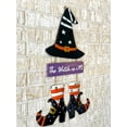 thumbnail image 2 of The Witch Is In Hanging Decor Halloween Indoor Outdoor Door Wall Rustic Home Business Party Accessory 26"x12", 2 of 7