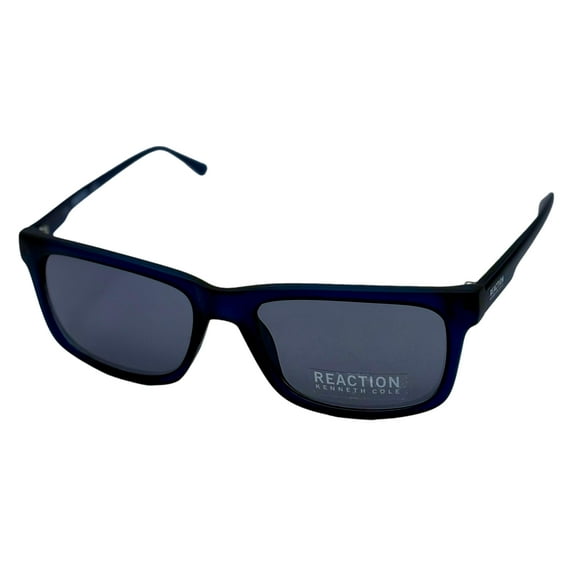 Kenneth Cole Reaction Sunglass Mens Matte Blue Rectangle Smoke Lens KC1298 91A