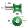 thumbnail image 2 of Green Kawasaki Mini Swingarm Spools Sliders 10mm Bolts Ninja ZX 6R 9R 10R 14R RR, 2 of 3