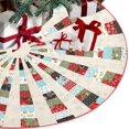 thumbnail image 5 of Farmhouse Christmas Tree Skirt Classic Decor Xmas Tree Mat Holiday Tree Ornaments Rustic Vintage Tree Skirts for New Year Festive Holiday Party Decorations 36" Fits Most Trees, 5 of 6