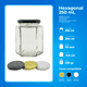 thumbnail image 2 of Paquete de 12 Frascos de Vidrio Hexagonal 250ml con Tapa Twist-Off | Ideal para Mermeladas, Conservas y Dulceros | Grado Alimenticio | Tapa Negra, 2 of 6
