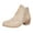 Khaki, variant on YLYL Women Ankle Boots Chunky Stacked Heel Pointed Toe Side Zipper Slip on Western Fashion Booties
