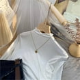thumbnail image 4 of XIMIN Enfants Garçons Filles Col Montant Manches Longues Coupe Ajustée Tendance Confortable Chandail de Base Col Roulé Doux Extensible Chandail Uni Dentelle Ample Décontracté Chemise Haut Automne Hiver Couche sous-Maillots, 4 of 5