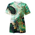 thumbnail image 4 of PMUYBHF T-Shirt Imprimé à Manches Courtes Col Rond pour Femmes Printemps Été 1627 m, 4 of 5