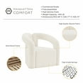 thumbnail image 4 of Manhattan Comfort Darian Boucle Accent Chair from Solid Wood in Cream (Set of 2), 4 of 11