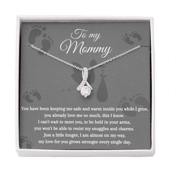 Pregnant Mom, To Mommy From Bump, New Mommy Necklace, New Mom Gift, Mom To Be, First Time Mom Christmas Gift,Pregnancy Gift, New Mommy, Necklaces with Meaningful Messages Card Inside