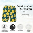 thumbnail image 5 of Sigee Lemon Print Mens Swim Trunks with Compression Liner Quick Dry Swim Stretch Beach Shorts with Pockets,S-3XL, 5 of 7