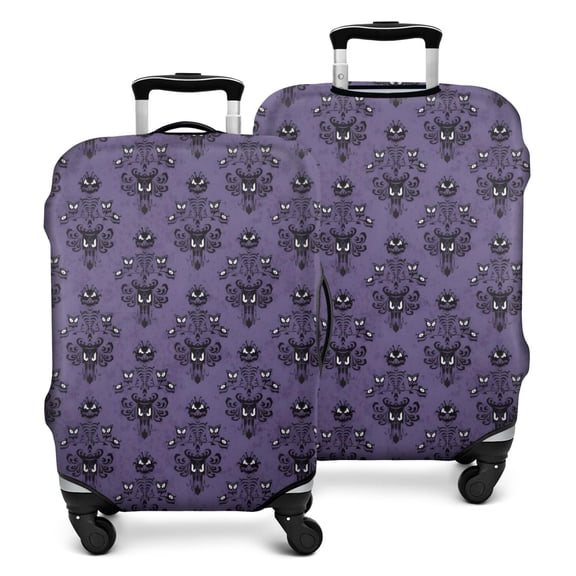 Purple Gothic Bat Pattern Luggage Cover Fashion Suitcase Cover Baggage Covers Fit 25-28 Inch Luggage (Go Travel)
