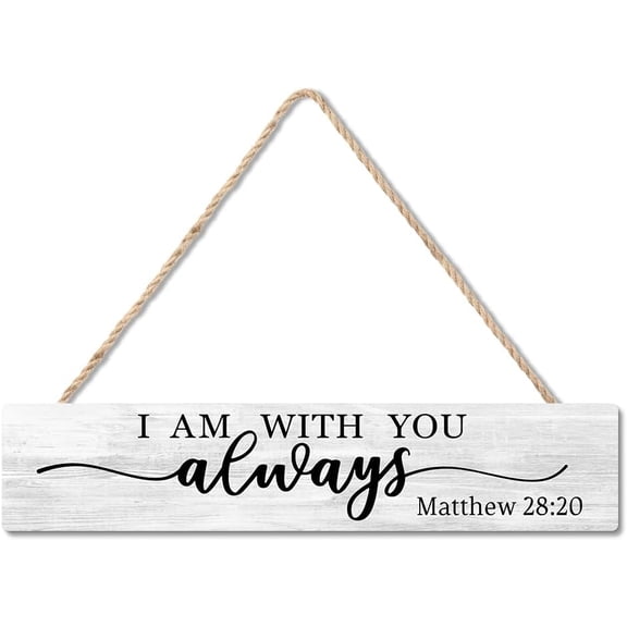 Cskhip I Am With You Always Rustic Wood Signs Pantry Street Signs Vintage Wood Plaque Farmhouse Wall Art Wall Decor for Home Man Cave Door Porch Garden Party 6" x 16"