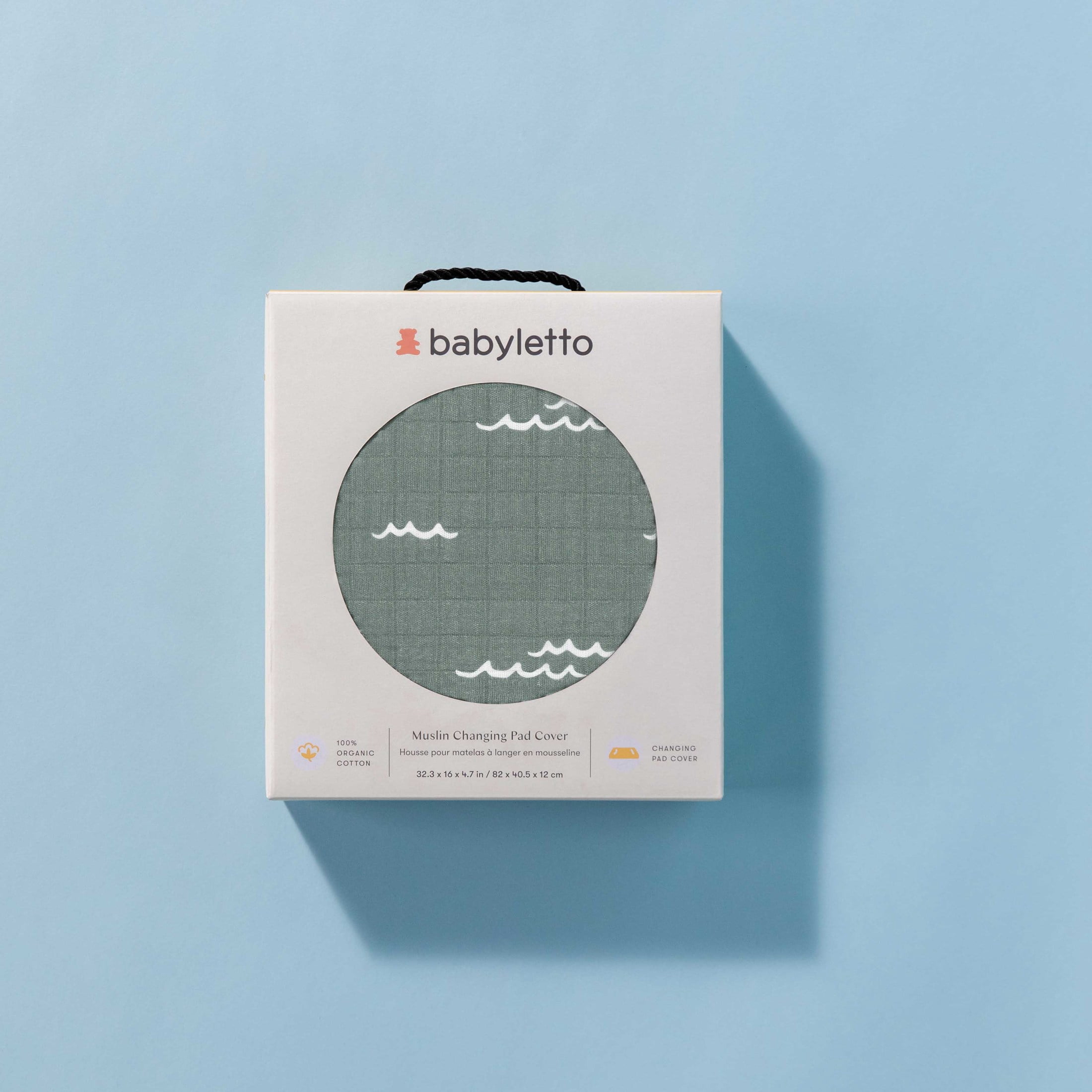 Babyletto Quilted Changing Pad Cover in GOTS Certified Organic Muslin Cotton