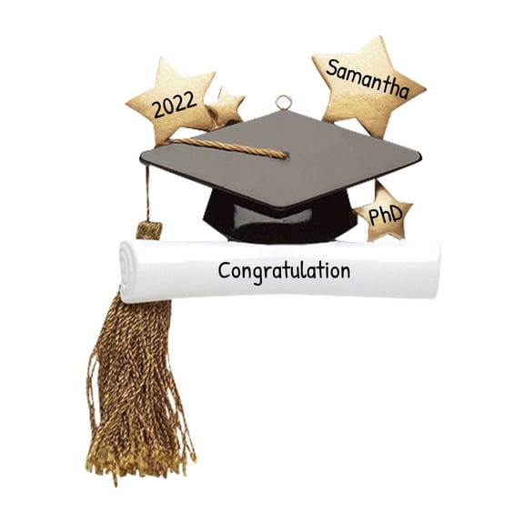 Personalized Graduation Ornament 2024 - Class of 2024 Ornament, Graduation Cap Christmas Ornament