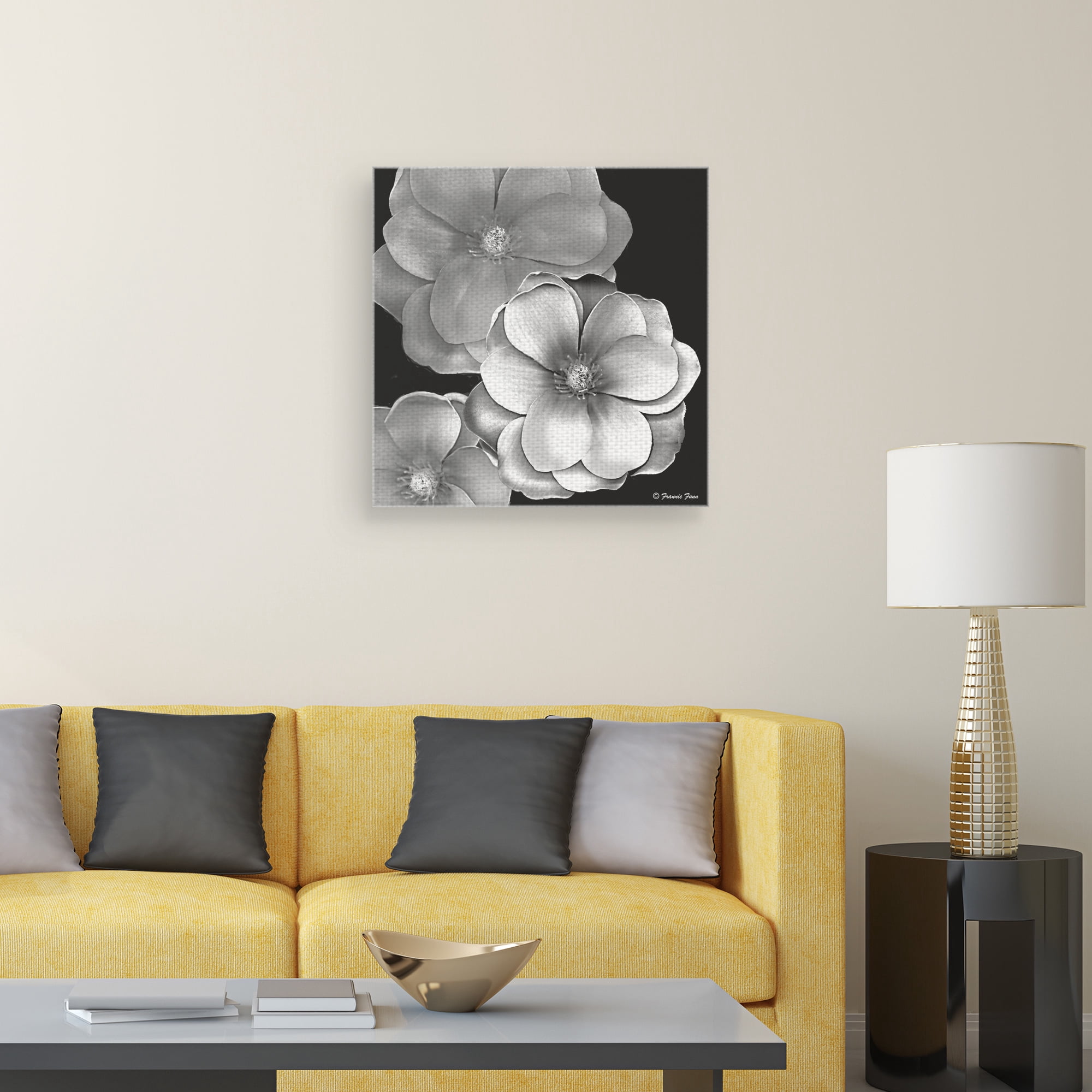 Masterpiece Art Gallery Black & White Magnolia By Frannie Funn Canvas Art Print 20" x 20"